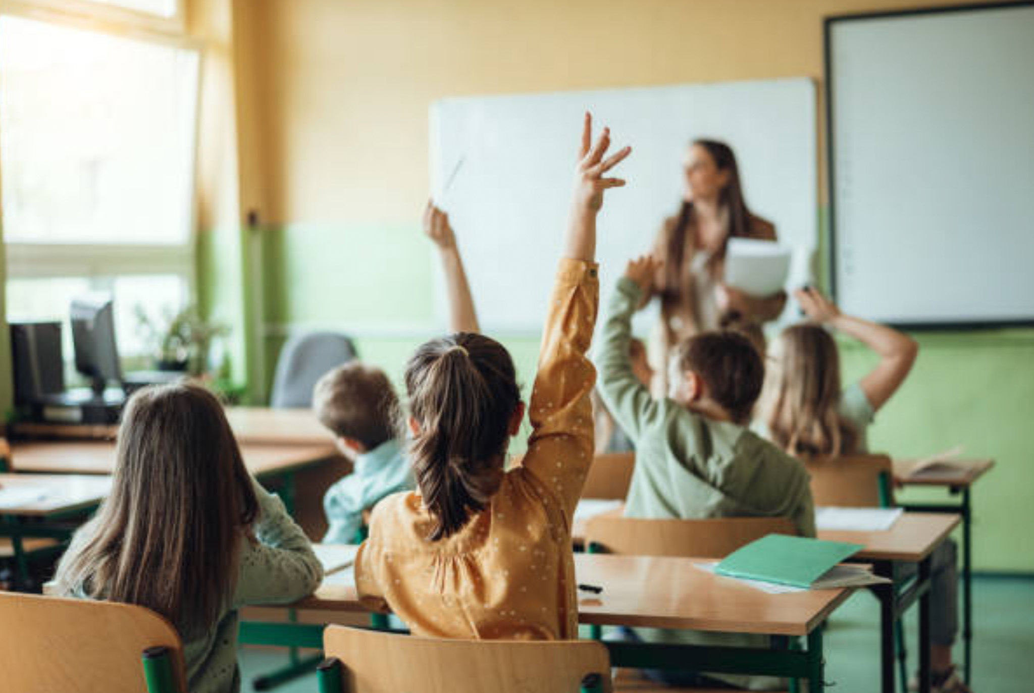 Basisschoolleerlingen in de klas