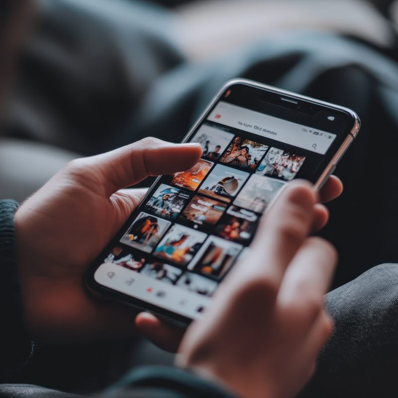 Jongere scrolt op smartphone door social media waar nieuws en content door elkaar verschijnen